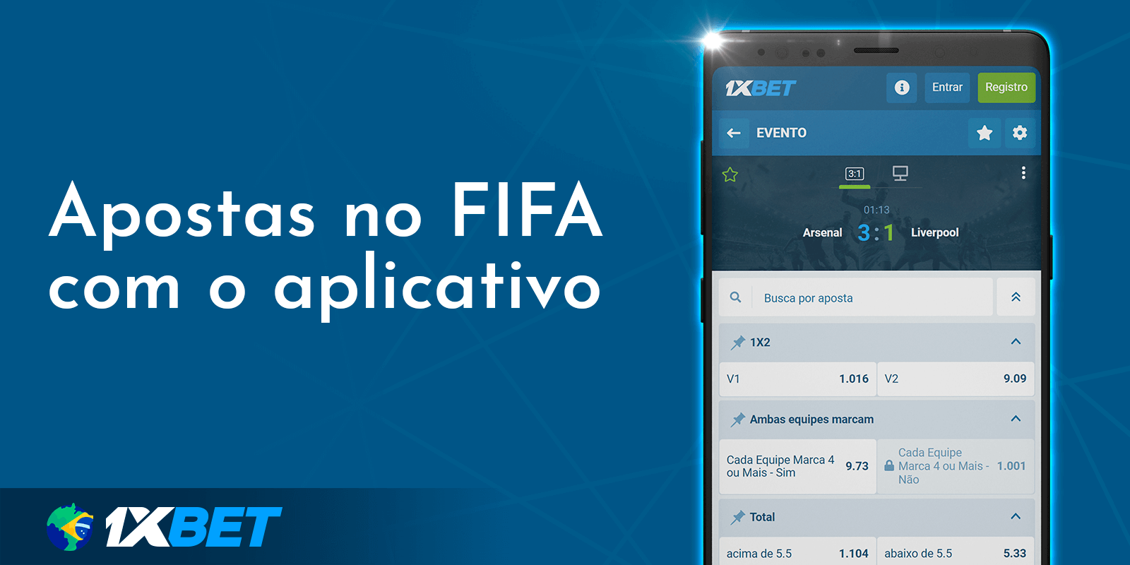 Apostas no FIFA com o aplicativo 1xbet